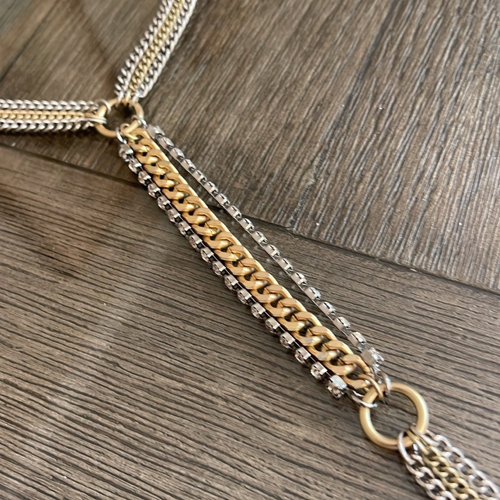 Chico’s Two-tone Y Necklace with Rhinestone - Picture 7 of 15
